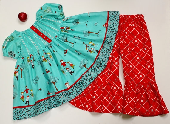 Apple Red Ruffle Pants