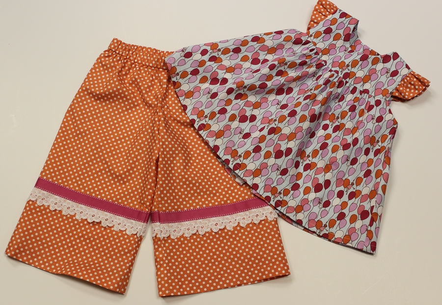 Summertime Collection - Girl's Orange Cropped Wide Leg Pants